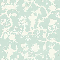 SCHUMACHER  EXUBERANT PRINTS SHANTUNG SILHOUETTE PRINT   Mineral   - 5005153