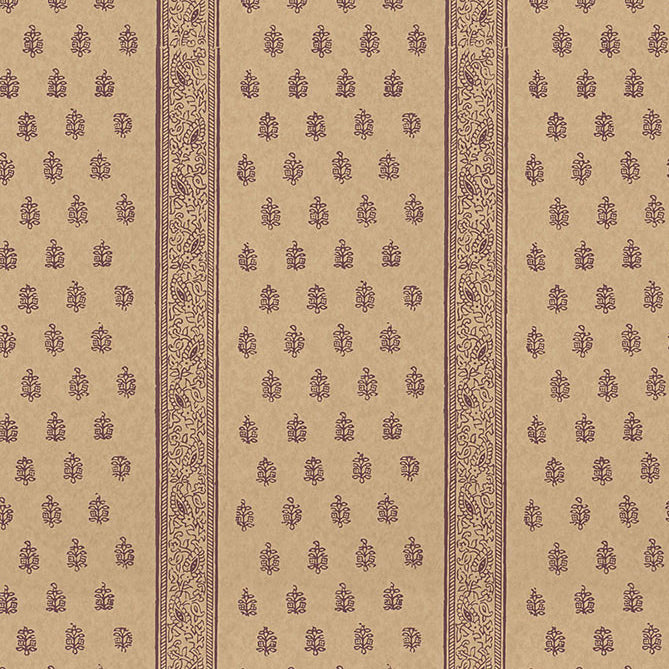 Aubergine striped wallpaper with vertical stripes.