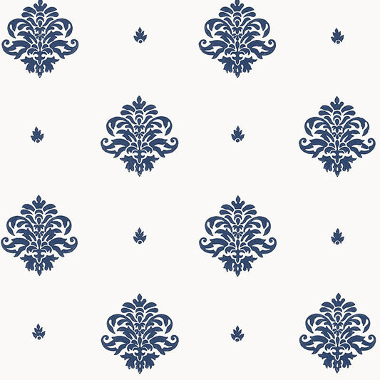 SCHUMACHER  JAIPUR / HAND BLOCK PRINTS MAYLA DAMASK   NAVY   - 5005351