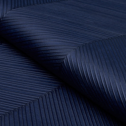 SCHUMACHER  TEXTURED WALLCOVERINGS & PRINTED GRASSCLOTHS CHEVRON TEXTURE   MIDNIGHT BLUE   - 5005654