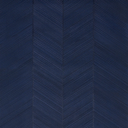 SCHUMACHER  TEXTURED WALLCOVERINGS & PRINTED GRASSCLOTHS CHEVRON TEXTURE   MIDNIGHT BLUE   - 5005654