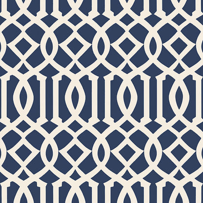 SCHUMACHER  PRINT HAPPY IMPERIAL TRELLIS II   IVORY , NAVY   - 5005801