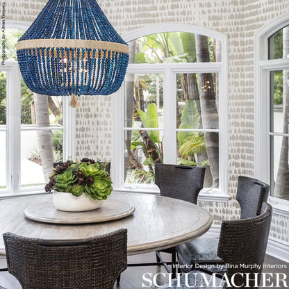 SCHUMACHER WALLCOVERING  EXUBERANT PRINTS QUEEN OF SPAIN   WARM SILVER   - 5005880