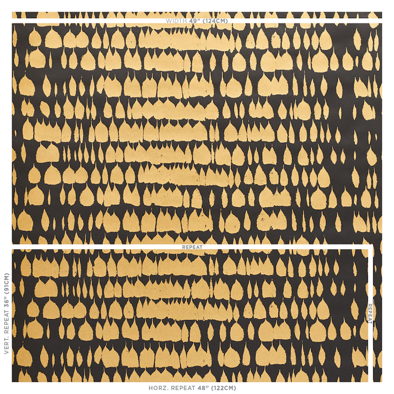 SCHUMACHER WALLCOVERING  REVISIT OF POPULAR PATTERNS QUEEN OF SPAIN   GOLD   - 5005884