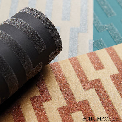 Black pearl geometric patterned rug.