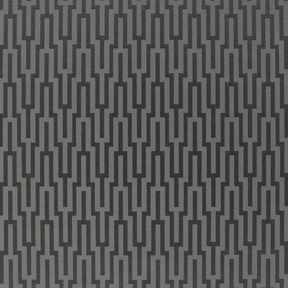Gray chain-link geometric pattern in a repeating vertical motif; dark and light gray textile texture.