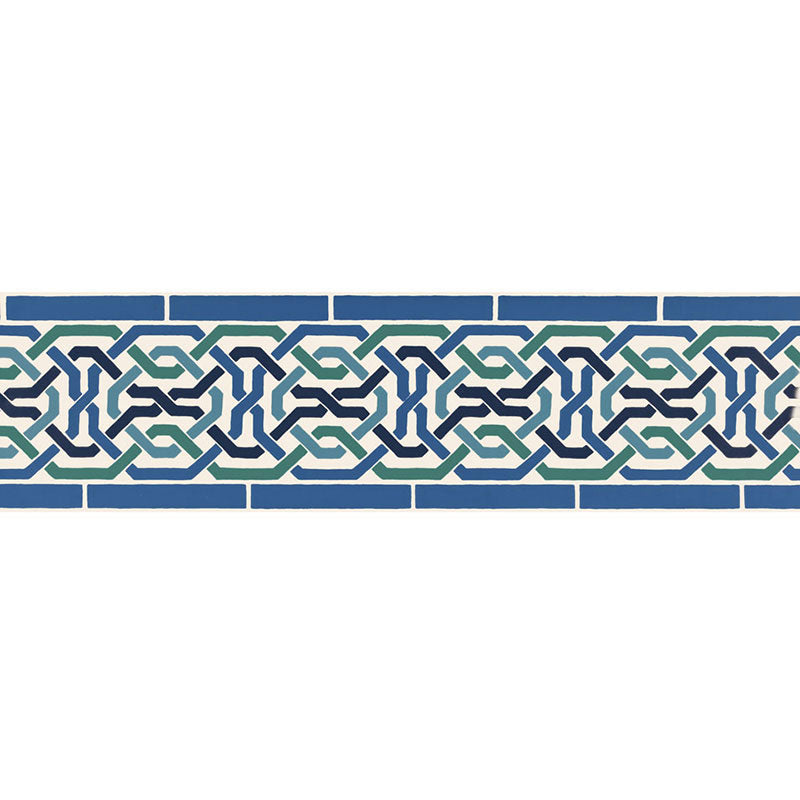 SCHUMACHER  BYZANTIUM DARRO MOSAIC BORDER   Aegean   - 5006020