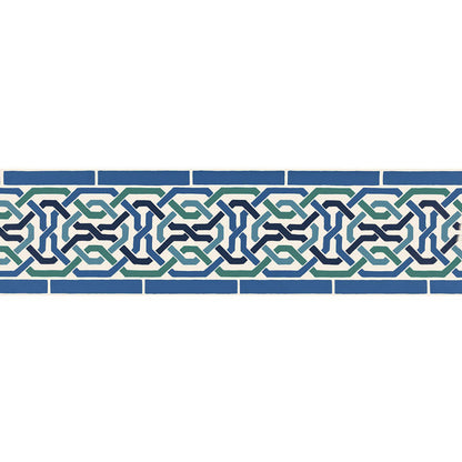 SCHUMACHER  BYZANTIUM DARRO MOSAIC BORDER   Aegean   - 5006020