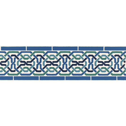 SCHUMACHER  BYZANTIUM DARRO MOSAIC BORDER   Aegean   - 5006020