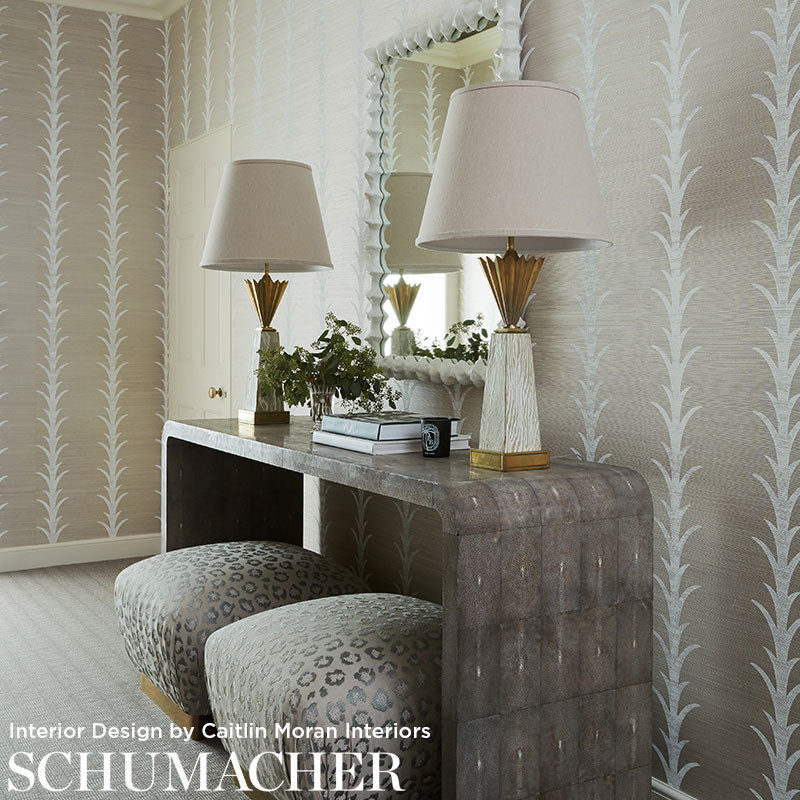 SCHUMACHER WALLCOVERING  NATURAL ACCENTS ACANTHUS STRIPE SISAL   FOG & CHALK   - 5006052