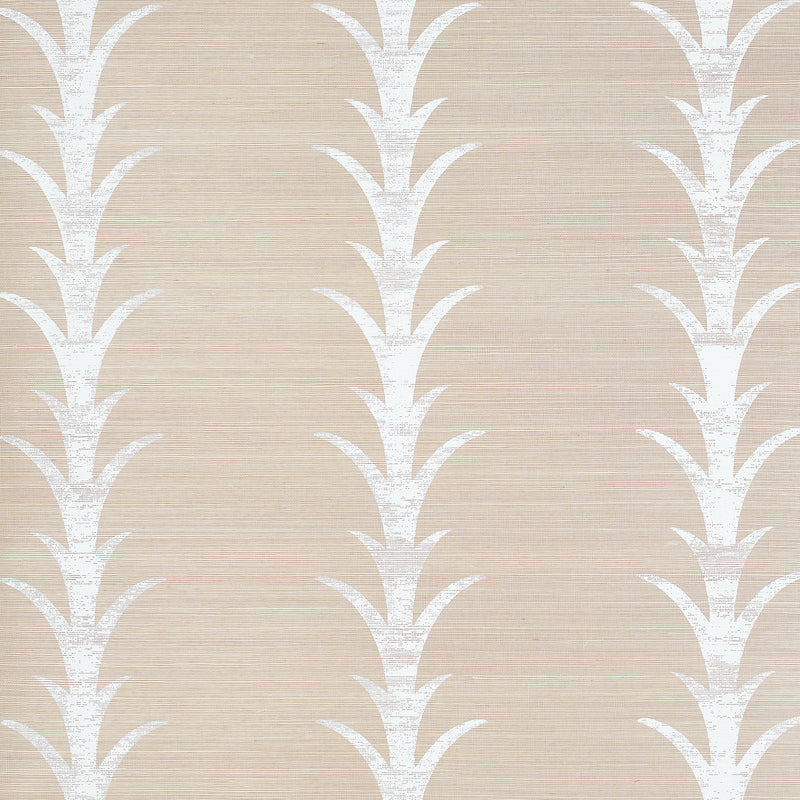 SCHUMACHER WALLCOVERING NATURAL ACCENTS ACANTHUS STRIPE SISAL FOG & CH ...