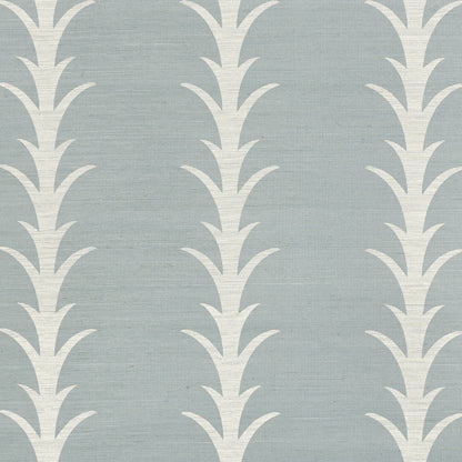 SCHUMACHER WALLCOVERING  SHANGRI-LA ACANTHUS STRIPE SISAL   CHAMBRAY   - 5006056