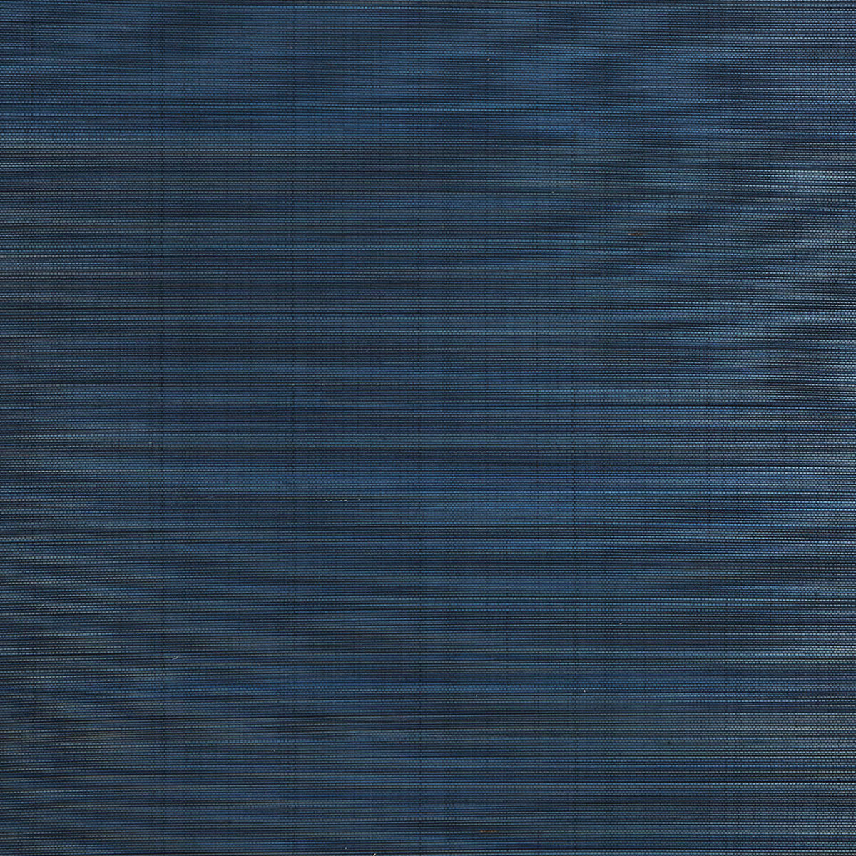 Dark blue woven fabric swatch with subtle grid texture and linen-like feel.