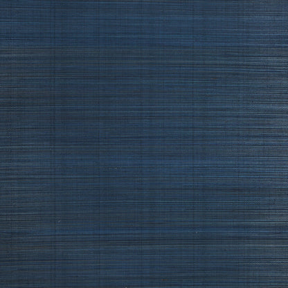 Dark blue woven fabric swatch with subtle grid texture and linen-like feel.