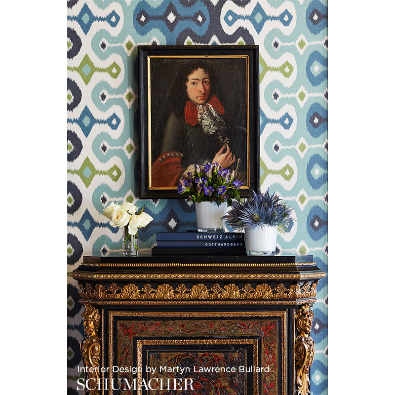 SCHUMACHER WALLCOVERING  MARTYN LAWRENCE BULLARD DARYA IKAT SIDEWALL   SKY   - 5006652
