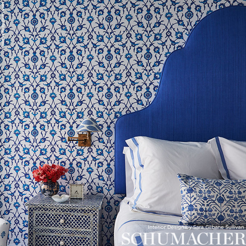 SCHUMACHER  OTTOMAN CHIC SULTAN'S TRELLIS   Peacock   - 5006700