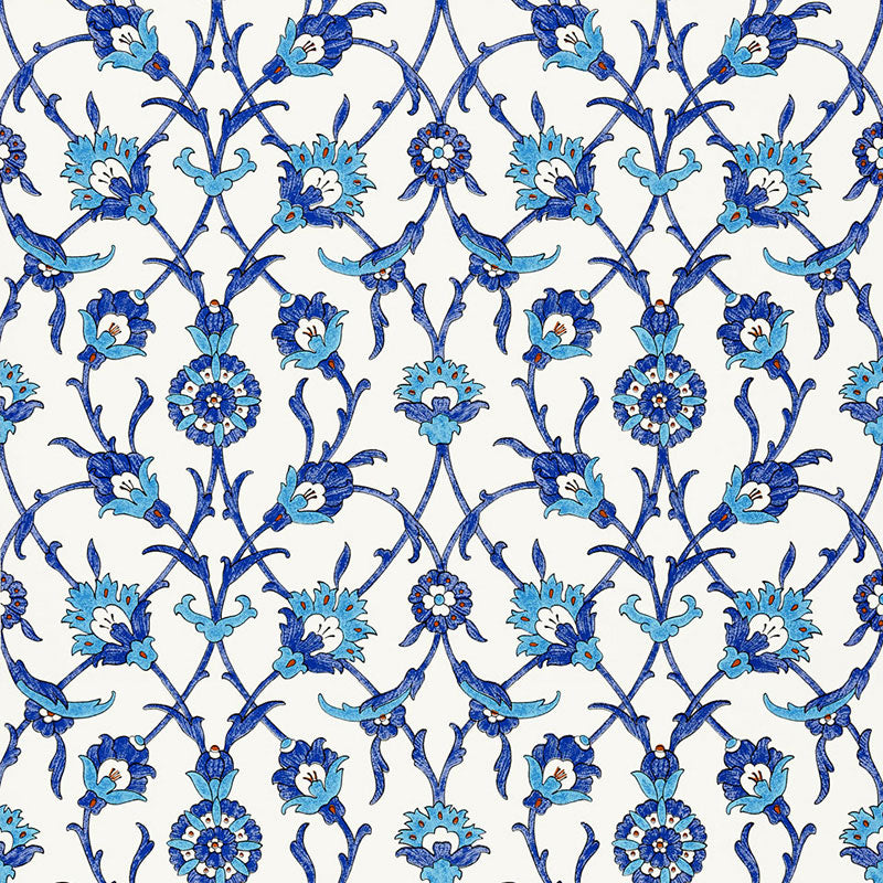 SCHUMACHER  OTTOMAN CHIC SULTAN'S TRELLIS   Peacock   - 5006700