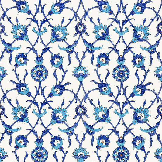 SCHUMACHER  OTTOMAN CHIC SULTAN'S TRELLIS   Peacock   - 5006700