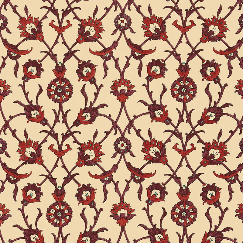 SCHUMACHER  OTTOMAN CHIC SULTAN'S TRELLIS   Pomegranate   - 5006702