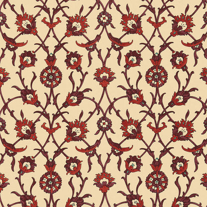 SCHUMACHER  OTTOMAN CHIC SULTAN'S TRELLIS   Pomegranate   - 5006702