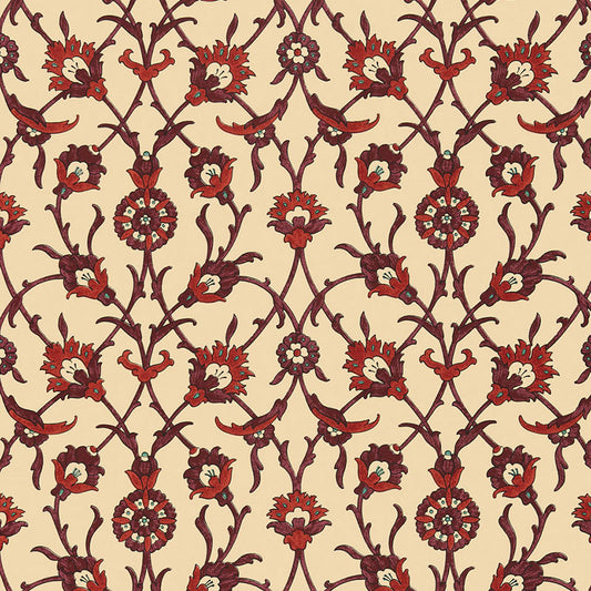 SCHUMACHER  OTTOMAN CHIC SULTAN'S TRELLIS   Pomegranate   - 5006702