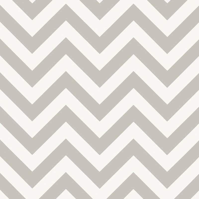 Beige and ivory chevron zigzag wallpaper with bold geometric pattern.