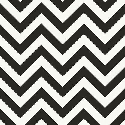 Bold black and white chevron zigzag pattern with repeating V-shaped chevrons; graphic modern print.