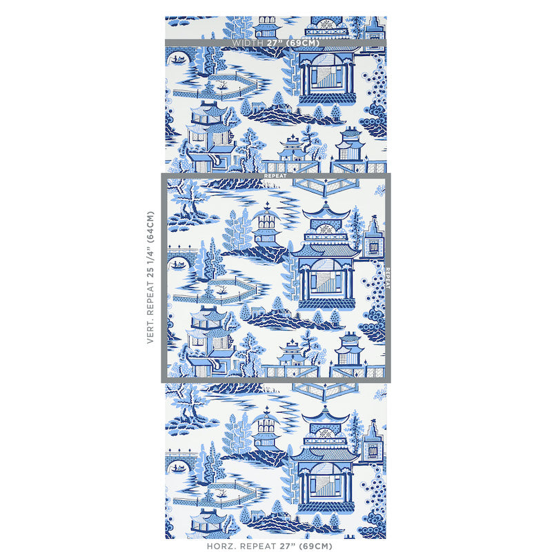 SCHUMACHER WALLCOVERING  EXUBERANT PRINTS NANJING   PORCELAIN   - 5006911
