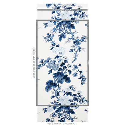 SCHUMACHER WALLCOVERING  PRINT HAPPY PYNE HOLLYHOCK   INDIGO   - 5006922