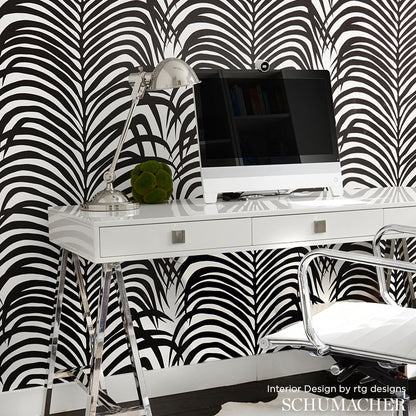 SCHUMACHER WALLCOVERING  PRINT HAPPY ZEBRA PALM   EBONY   - 5006932