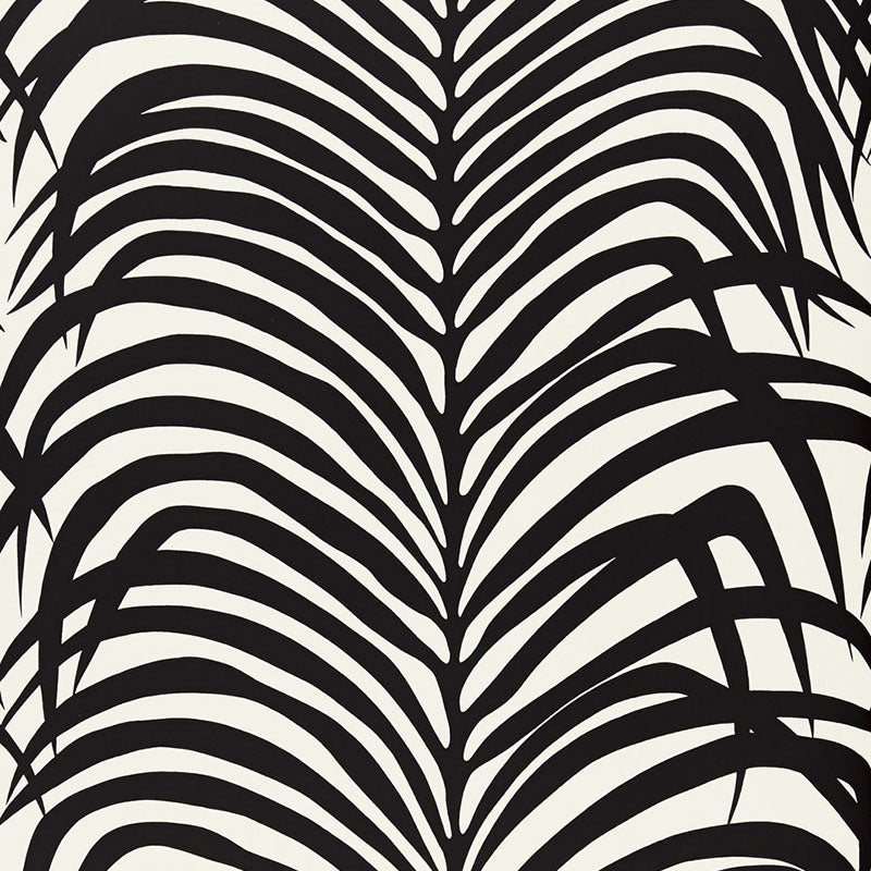 SCHUMACHER WALLCOVERING  PRINT HAPPY ZEBRA PALM   EBONY   - 5006932