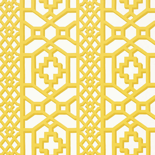 SCHUMACHER  PRINT HAPPY ZANZIBAR TRELLIS   CANARY   - 5006940
