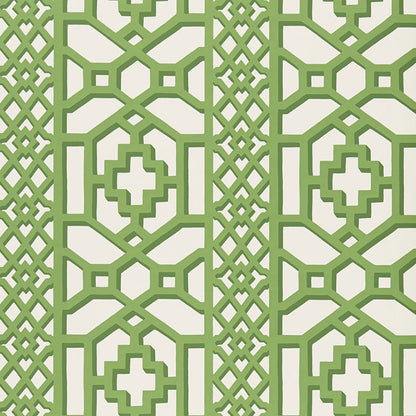 SCHUMACHER WALLCOVERING  PRINT HAPPY ZANZIBAR TRELLIS   JADE   - 5006941