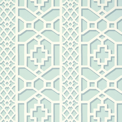 SCHUMACHER WALLCOVERING  PRINT HAPPY ZANZIBAR TRELLIS   WINTER MINT   - 5006942