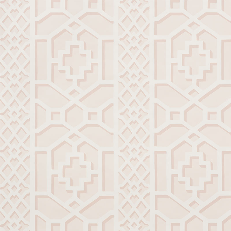 SCHUMACHER WALLCOVERING  PRINT HAPPY ZANZIBAR TRELLIS   BLUSH   - 5006944