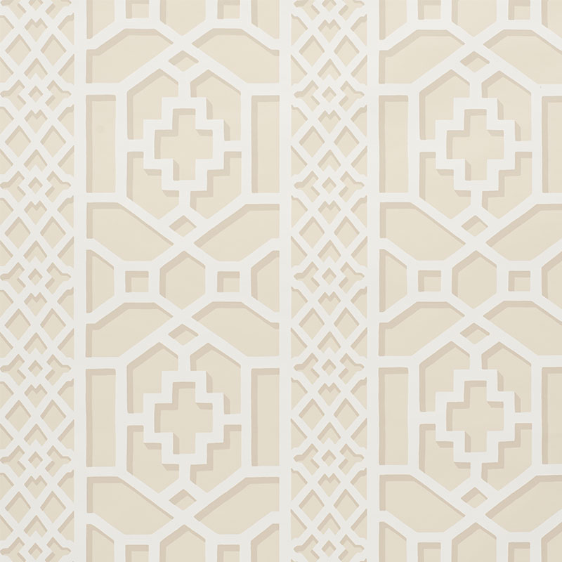 SCHUMACHER WALLCOVERING  PRINT HAPPY ZANZIBAR TRELLIS   SAND   - 5006945