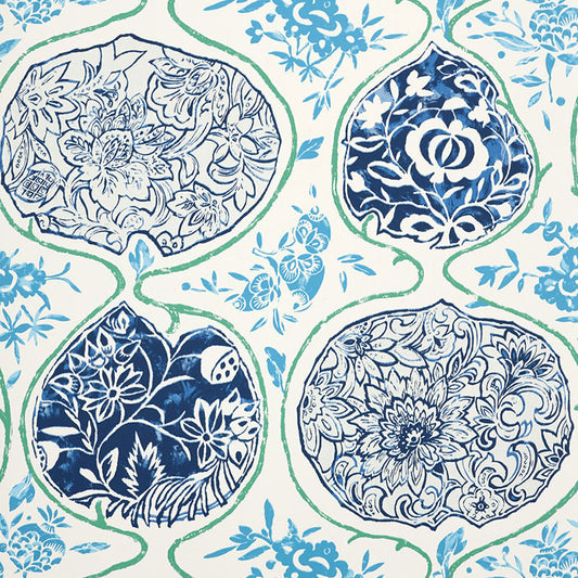 SCHUMACHER  EXUBERANT PRINTS KATSUGI   Cobalt & Turquoise   - 5006961