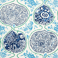 SCHUMACHER  EXUBERANT PRINTS KATSUGI   Cobalt & Turquoise   - 5006961