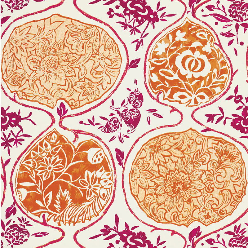 SCHUMACHER  EXUBERANT PRINTS KATSUGI   TANGERINE , BERRY   - 5006962