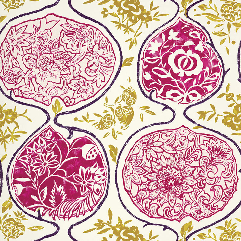 SCHUMACHER  EXUBERANT PRINTS KATSUGI   Fuchsia & Chartreuse   - 5006963