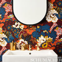 SCHUMACHER  EXUBERANT PRINTS SHANGHAI PEACOCK   Cinnabar   - 5006992