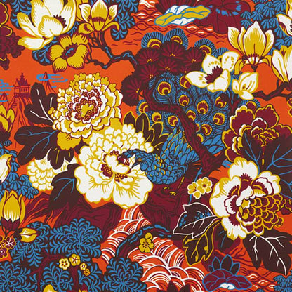 SCHUMACHER  EXUBERANT PRINTS SHANGHAI PEACOCK   Cinnabar   - 5006992