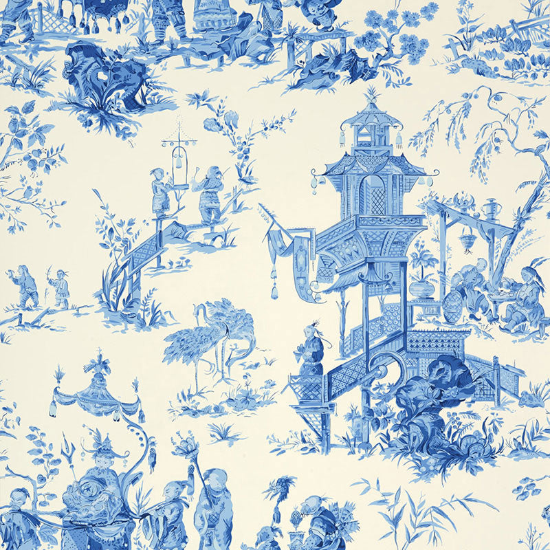 SCHUMACHER  PRINT HAPPY CHINOIS   CHINA BLUE   - 5007002