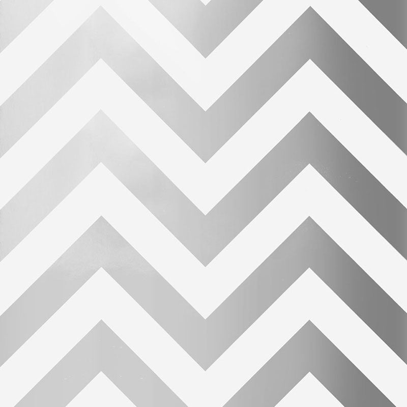 Grey chevron zigzag pattern wallpaper with alternating light and dark stripes