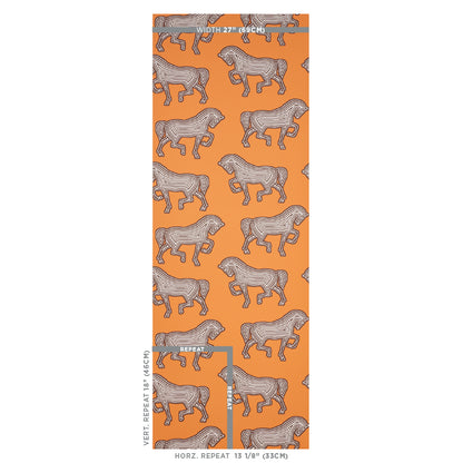 SCHUMACHER WALLCOVERING  CLUB CAVALIER FAUBOURG   ORANGE   - 5007091