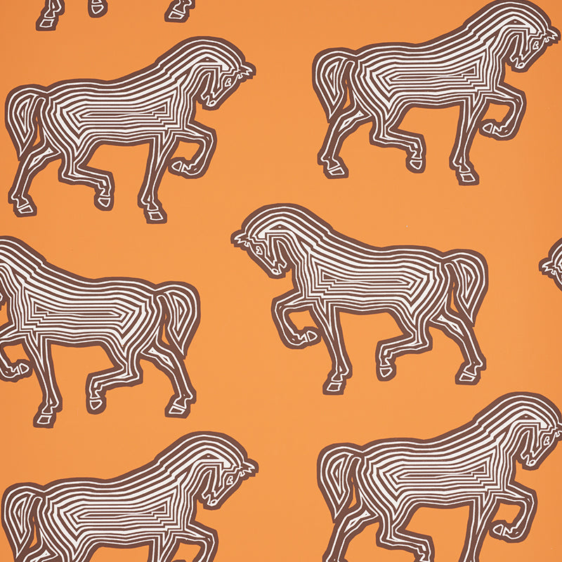 SCHUMACHER WALLCOVERING  CLUB CAVALIER FAUBOURG   ORANGE   - 5007091