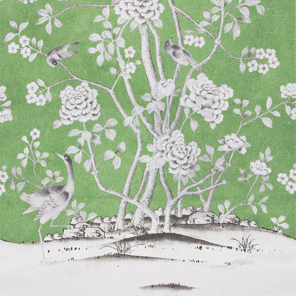 SCHUMACHER WALLCOVERING  MARY MCDONALD CHINOIS PALAIS PANEL   LETTUCE   - 5007120