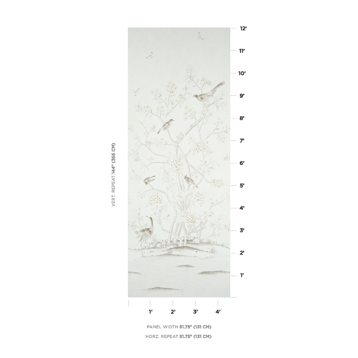 SCHUMACHER WALLCOVERING  PANELS CHINOIS PALAIS PANEL   NEUTRAL   - 5007122