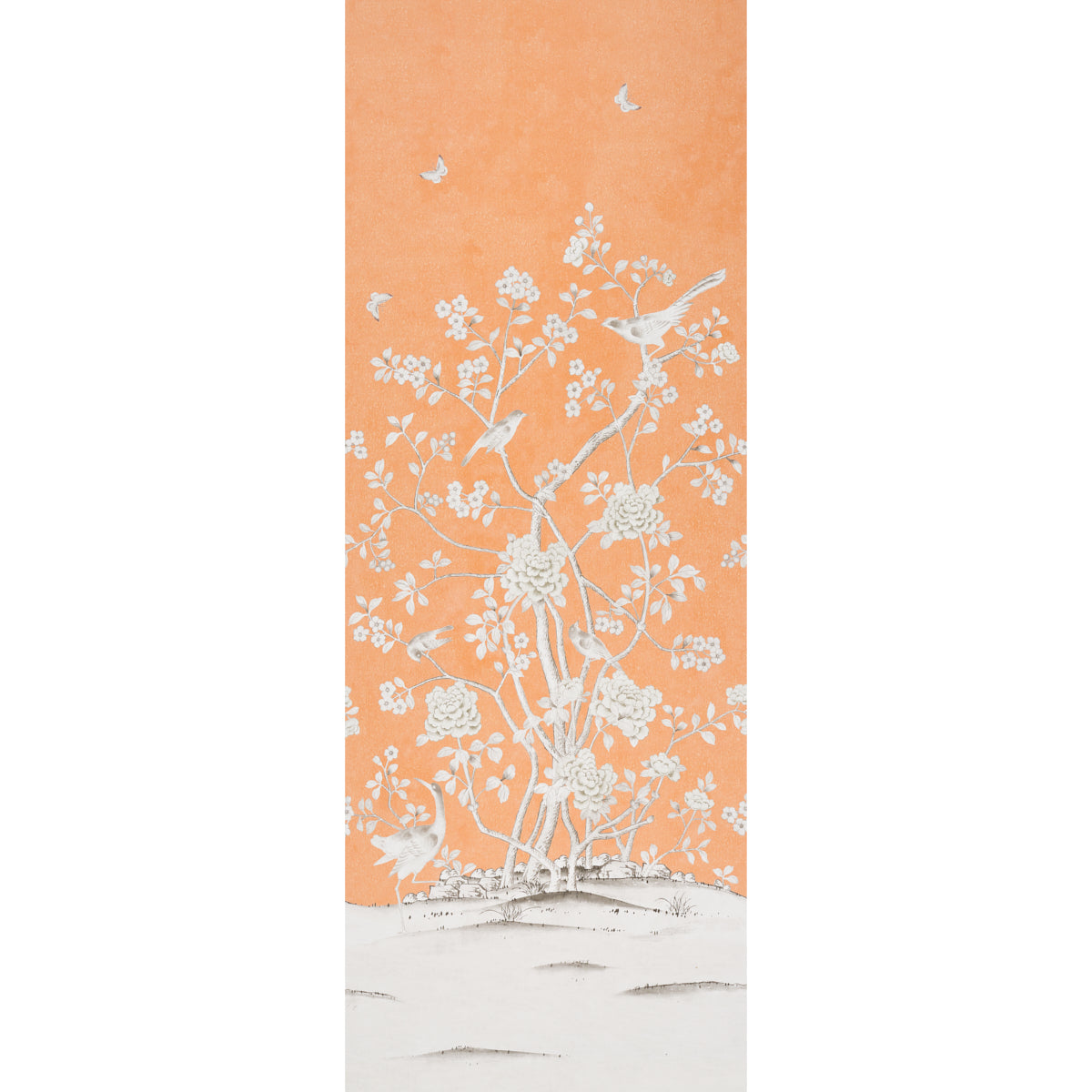 SCHUMACHER WALLCOVERING  MARY MCDONALD CHINOIS PALAIS PANEL   TANGERINE   - 5007124