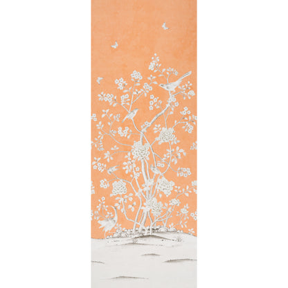 SCHUMACHER WALLCOVERING  MARY MCDONALD CHINOIS PALAIS PANEL   TANGERINE   - 5007124